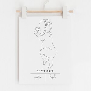 Settembre Mese di nascita Stampa, Mese di nascita Fiore, Mese di nascita Statistiche bambino, Mese di nascita, Stampe nursery, Nursery Wall Art, Nursery Birth Stats