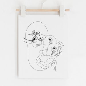 Loss of One Twin Print, Angel Artwork, Loss of a Baby, Infant Loss, Twin Loss Art, Twin Angel, Twin Heaven,Baby Heaven Art, Angel Infant Art