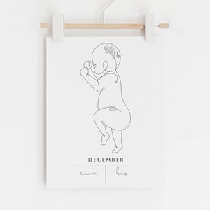 Dicembre Mese di nascita Stampa, Mese di nascita Fiore, Mese di nascita Statistiche bambino, Mese di nascita, Stampe nursery, Nursery Wall Art, Nursery Birth Stats