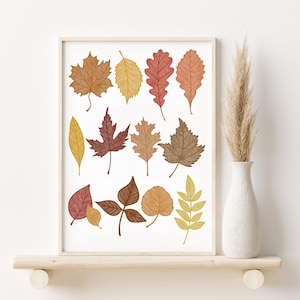 Fall Printable, Fall Sign, Fall Leaves Print, Fall Home Decor, Autumn Home Decor, Fall Wall Art, Seasonal Prints, Digital Download Fall art