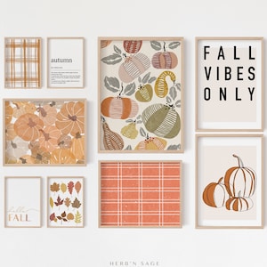 Herbst Galerie Wand SET von 9 | Herbstsaisonales Dekor | DRUCKBARE DOWNLOAD Digitales Kunstwerk