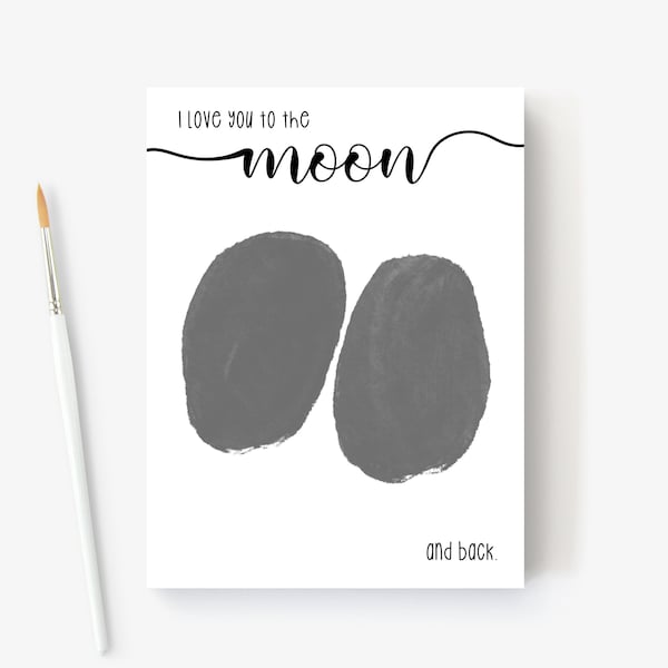 DIY Bum Print / Día de las Madres, DiY Handprint, Art Craft Poster, Kids Newborn Baby, Mothers Day Handprint Gift Te amo a la luna y de regreso
