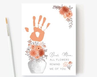 Mother&#39;s Day Craft | Handprint Arts and Crafts, DIY Gift for Mom Activity Keepsake Greeting Gift Card for Mom Gift from Kid to Mom Handmade