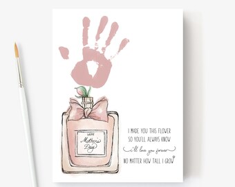 Mother&#39;s Day Craft | Handprint Arts and Crafts, DIY Gift for Mom Activity Keepsake Greeting Gift Card for Mom Gift from Kid to Mom Handmade
