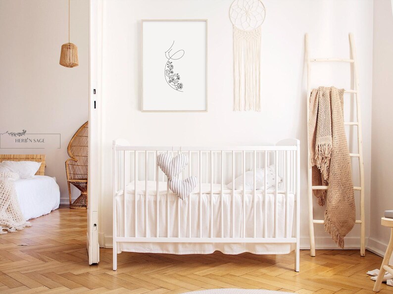 Pregnant Woman Print Nursery Decor Line Illustration Etsy