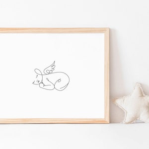 Loss of Baby Print, Miscarriage Gift, Sympathy Gift, Infant Loss, Line Art Print, Sorry for Your Loss, Baby Heaven Art, Angel Infant Artwork image 2