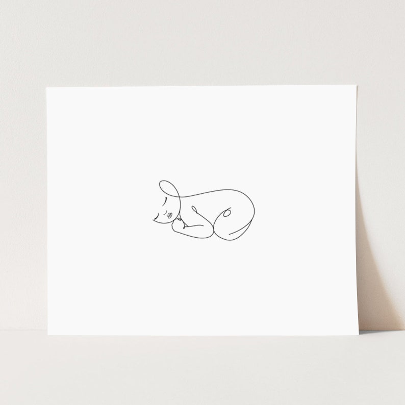 Baby Line Art, Baby Art for Nursery, Minimalist Nursery Artwork, Newborn Artwork, Nursery Decor, Baby Line Drawing, Baby Wall Print Artwork imagen 4