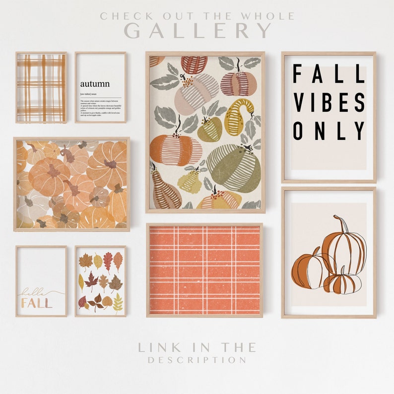 If you like this print, please check out the whole gallery that I also sell in my shop! The whole gallery includes this print along with other autumn prints. Link in the description for this gallery wall art!