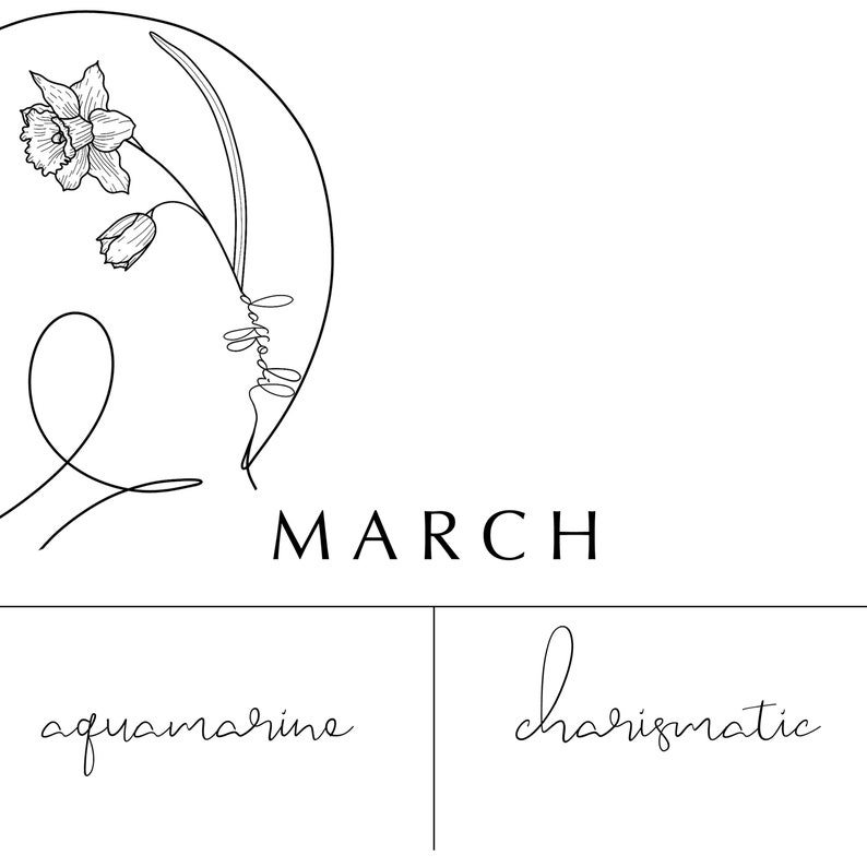 March Birth Month Print Birth Month Flower Art Birth Month - Etsy