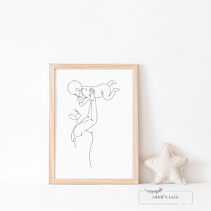 Mama and Baby Art, Baby Art for Nursery, Mother and Baby Gifts, Mothers Day Art, Mom, Nursery Decor, Nursery Wall Decor, Nursery Prints,Art image 2