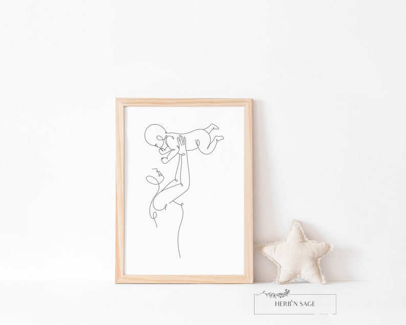 Mama and Baby Art, Baby Art for Nursery, Mother and Baby Gifts, Mothers Day Art, Mom, Nursery Decor, Nursery Wall Decor, Nursery Prints,Art image 2