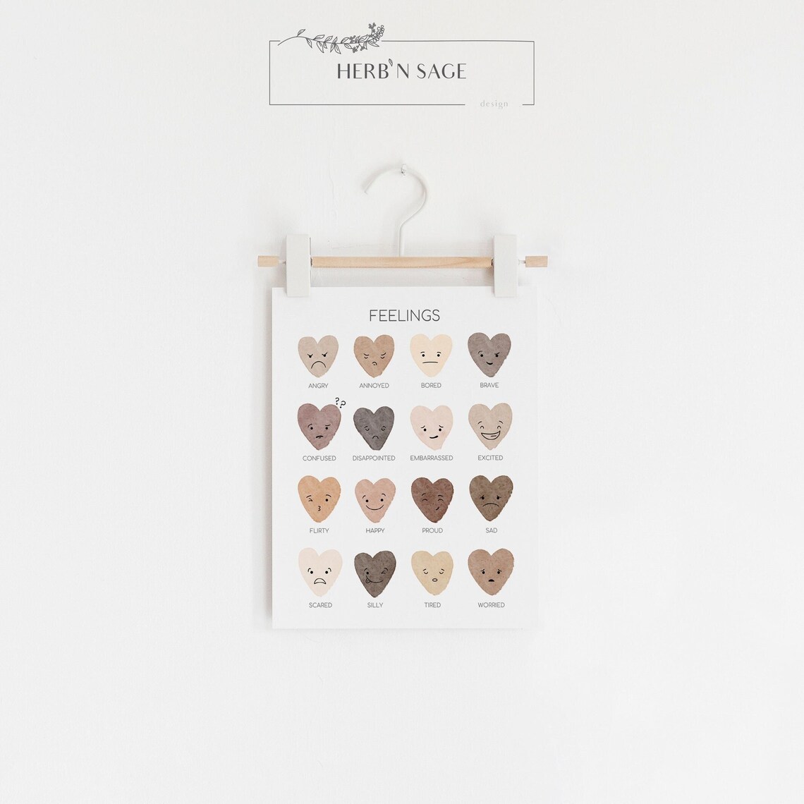 Feelings Chart For Kids Classroom Print Montessori Etsy