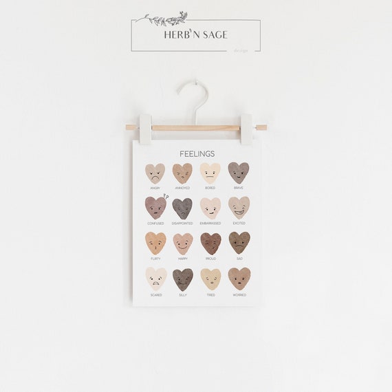 Feelings Chart for Kids Classroom Print Montessori - Etsy
