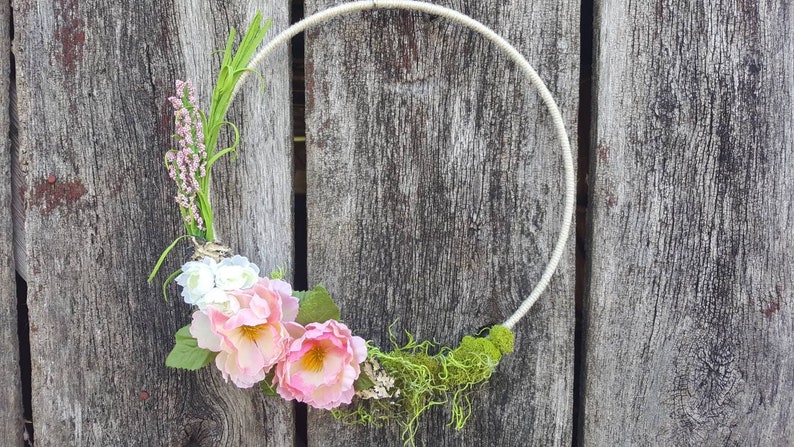 Floral hoop wreath