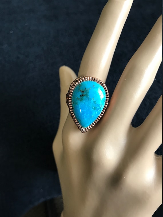 Barse Turquoise & Brass Ring