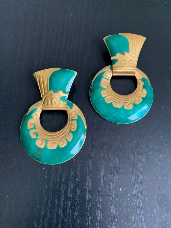 Edgar Berebi Gold/Green Earrings