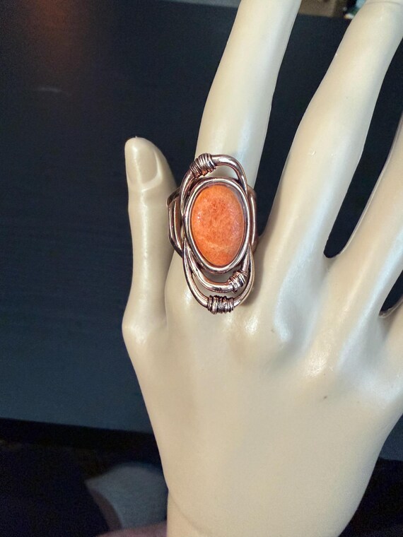 Barse Copper/Brass & Sponge Coral Ring