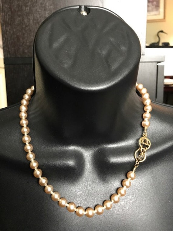 Vintage KJL Faux Pearl Necklace - image 2