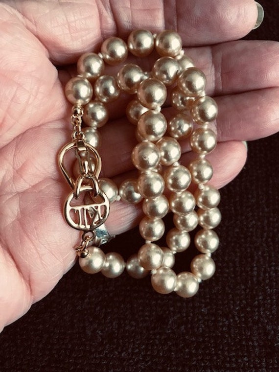 Vintage KJL Faux Pearl Necklace - image 8