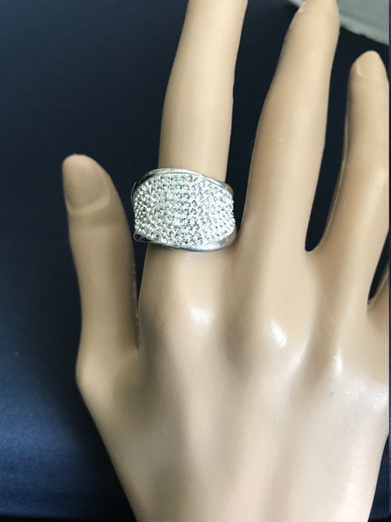 Sterling Pave Crystal Ring