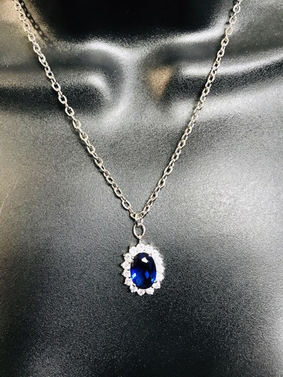 Kenneth Jay Lane Blue Crystal Necklace