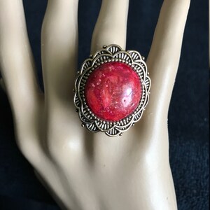 Vintage Barse Sponge Coral and Bronze Ring