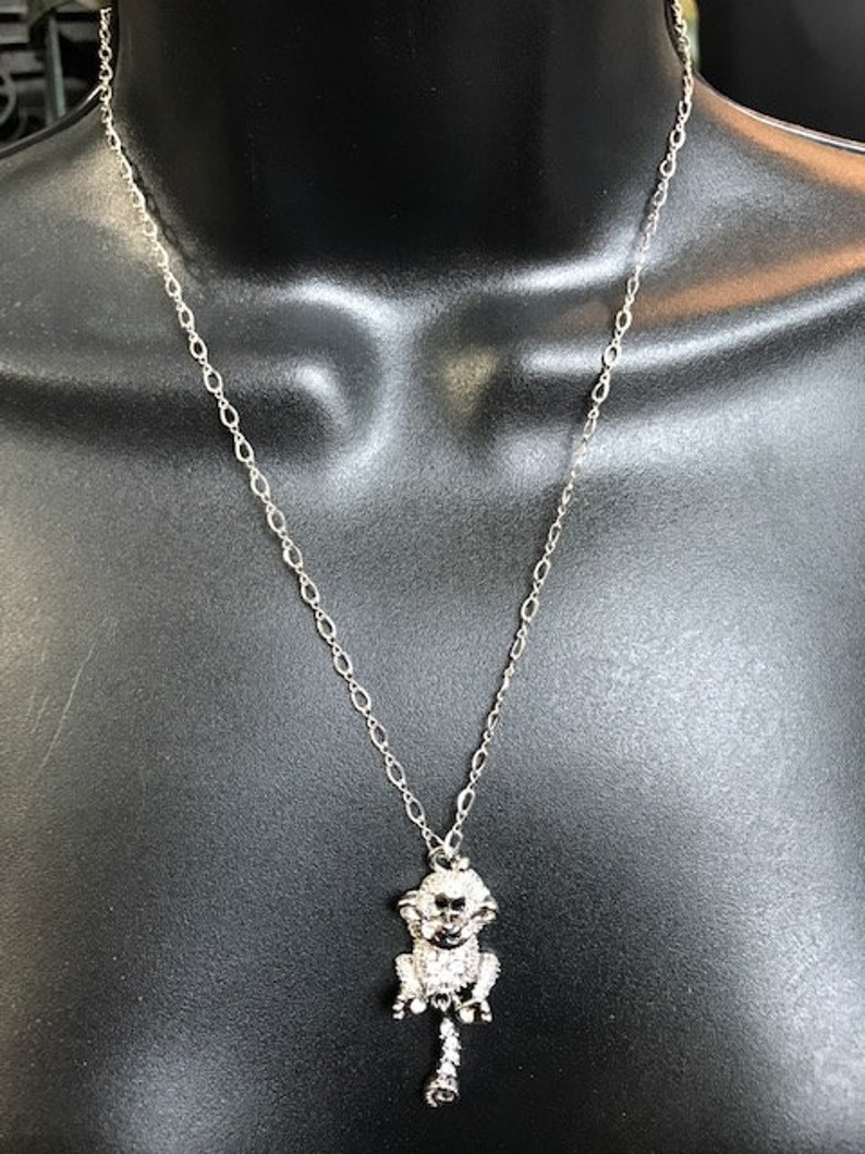 Rare Kenneth Jay Lane Crystal Monkey Necklace