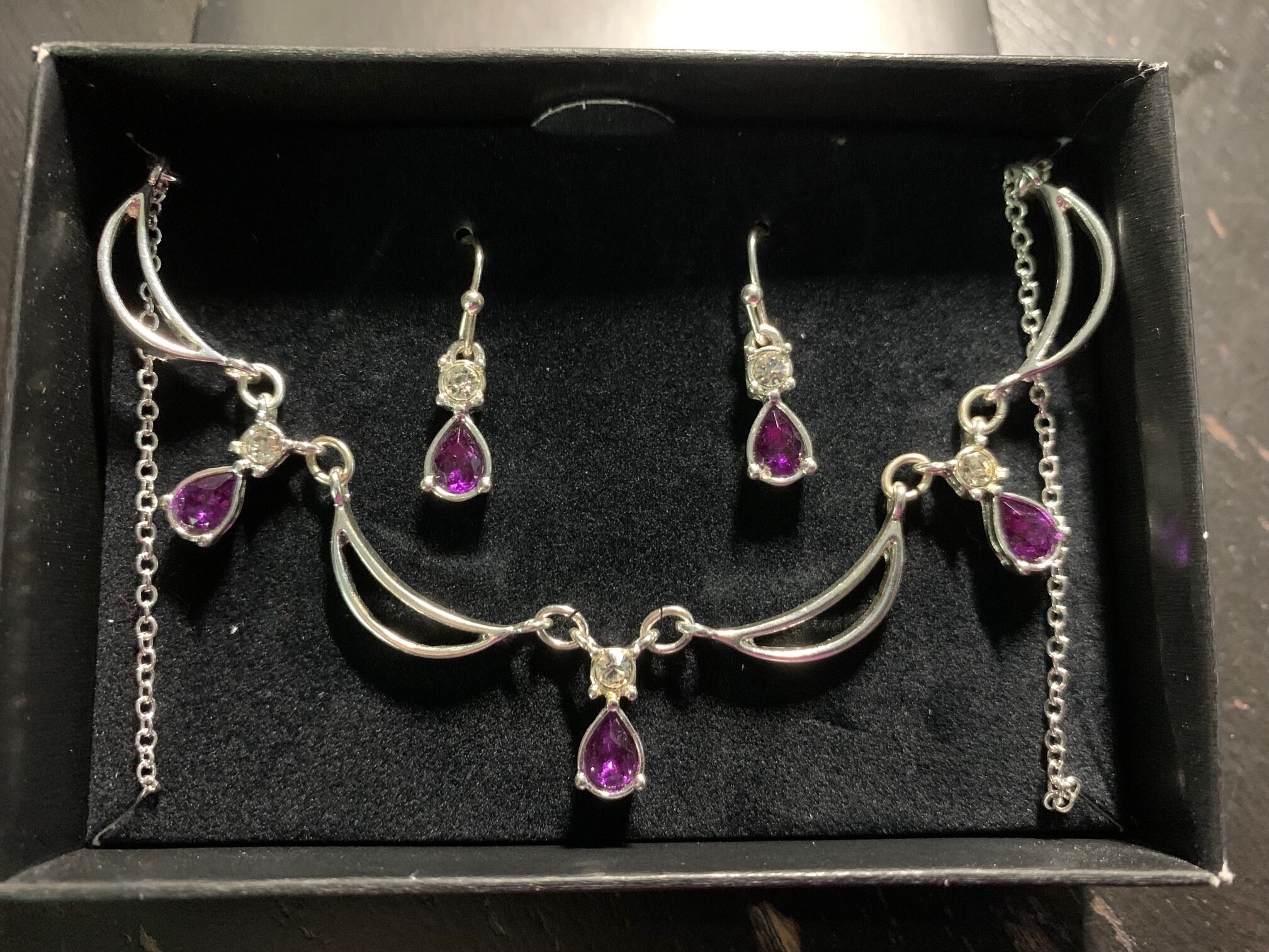 Vintage Avon Amethyst Necklace Earrings Set NIB Etsy