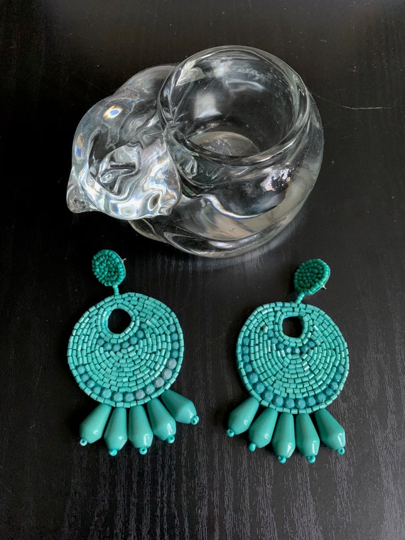 Kenneth Jay Lane KJL Beaded Earrings - image 1