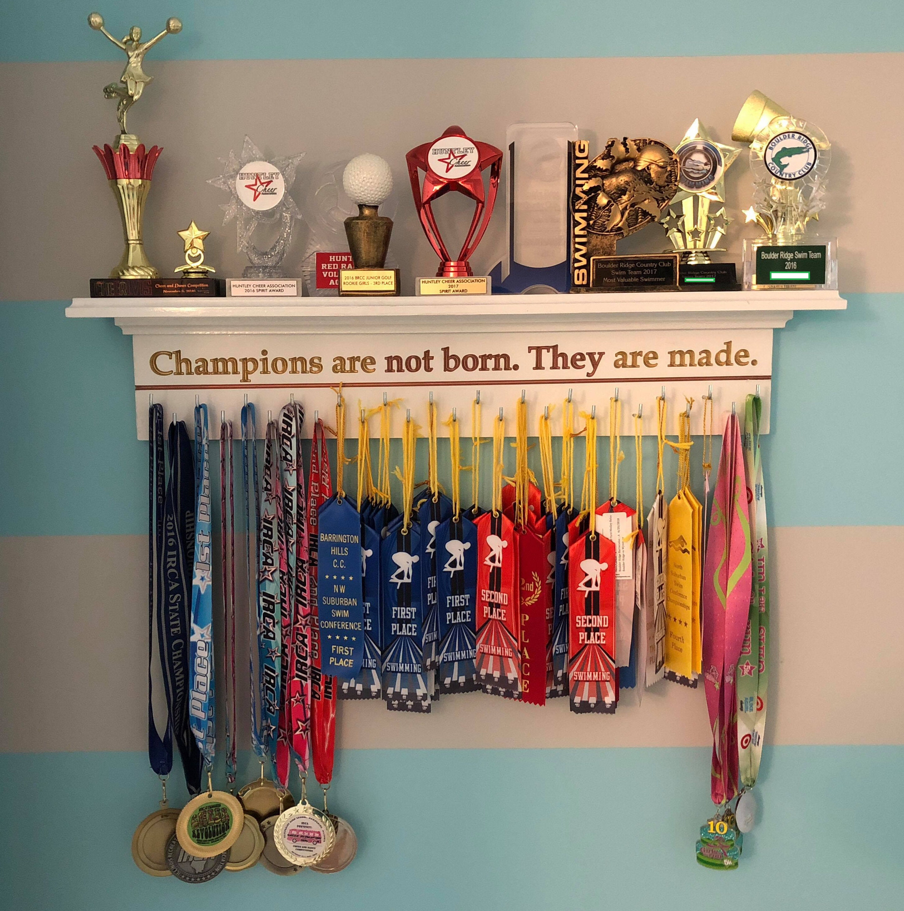 Trophy and Medal holder painted wooden shelf sports Etsy
