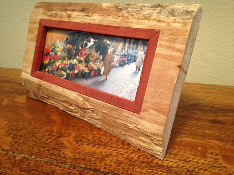 Rustic Picture Frame Made With Tree Bark; Rustic Home D\u00e9cor Accent; Picture Frames and Wood Frames and Photo Frames are Handmade Frames