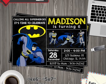 batman invitations etsy