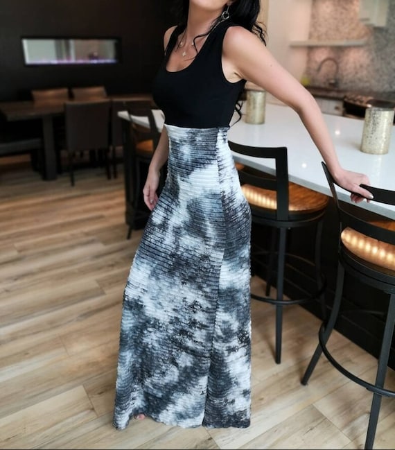 Fitted Tie-dye Maxi Dress, Sleeveless Ruffle Skirt - Etsy Fitted Tie-dye Maxi Dress, Sleeveless Ruffle Skirt - Etsy