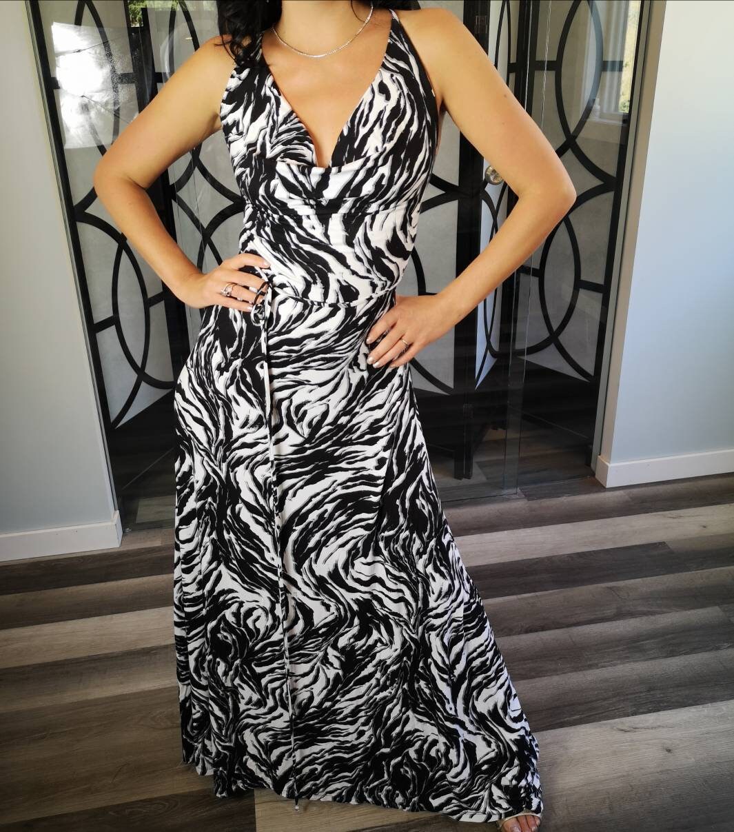 Zebra Print Backless Maxi Dress. - Etsy Zebra Print Backless Maxi Dress. - Etsy