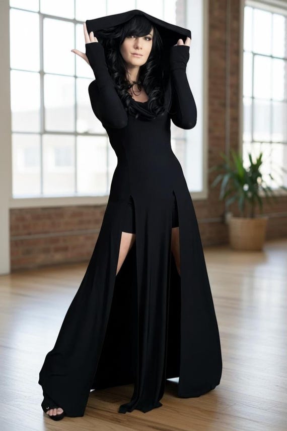 double slit black dress The Stand Collar Sheer Mini - Slit Long Sleeve Sheer A line Mini Dress - Black - Dresses ultra soft and stretchy fabric Double Thigh-high Slits Black A-line