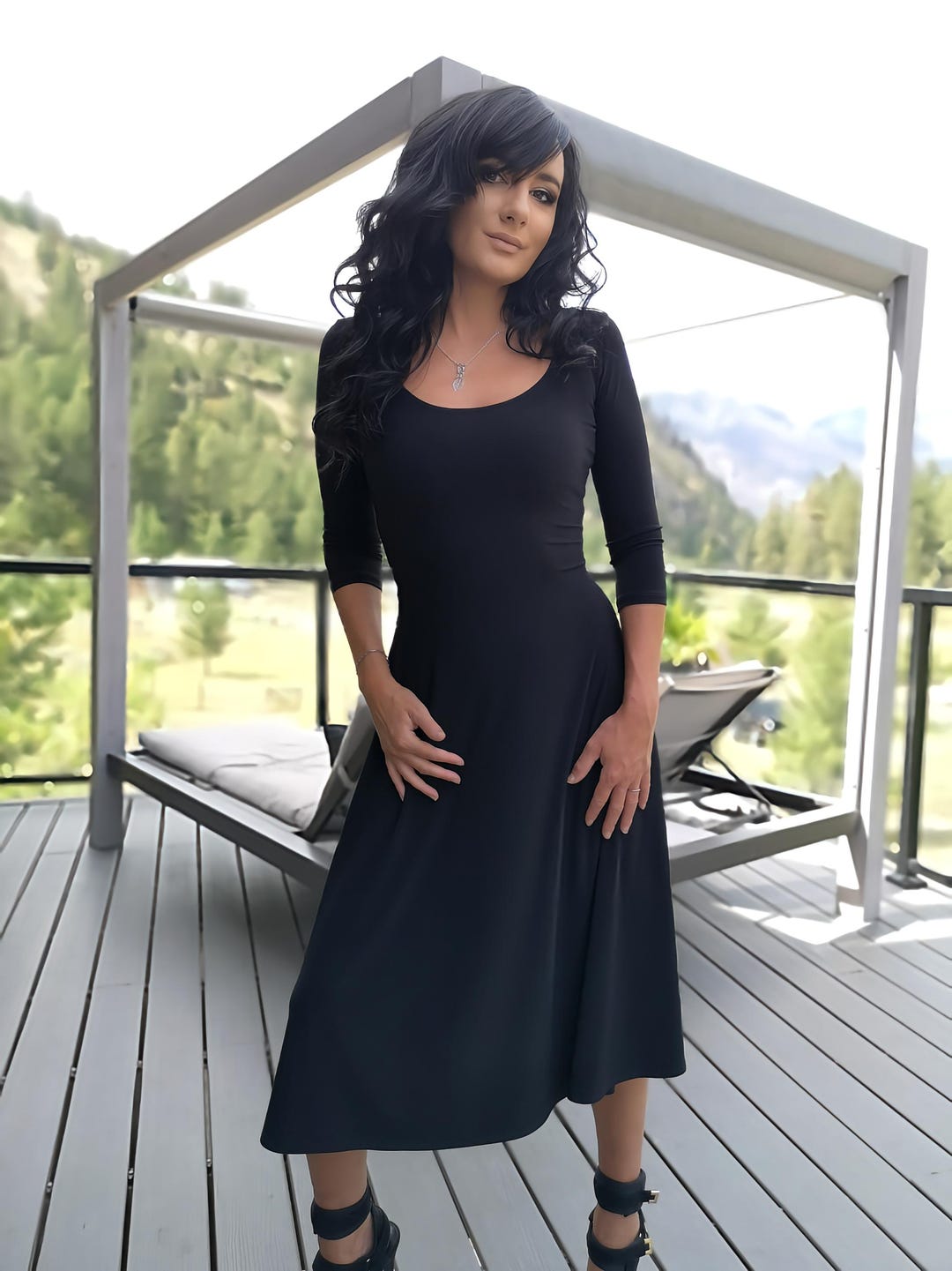 black and white casual dress MAIPHUONGANH Checkered Flag Women's Summer Crew Neck Wear at Amazon Women's Clothing store SIZE:2XL Model wears Dramatic Intent Black Strapless Slip sandwash dress