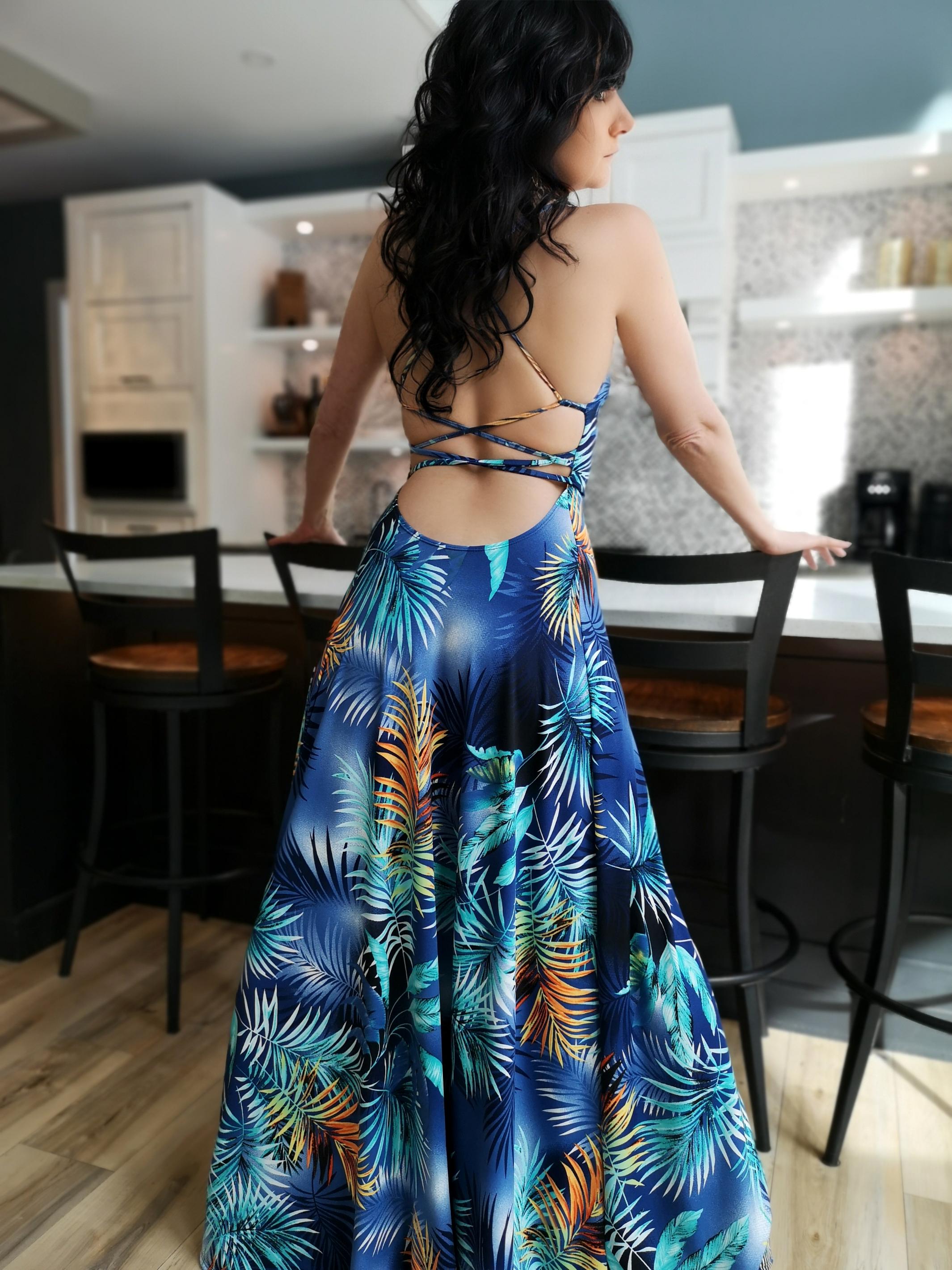 blue tropical maxi dress Non-Iron Cotton Stripe Dress Shirt With Contrast Trim main image 1