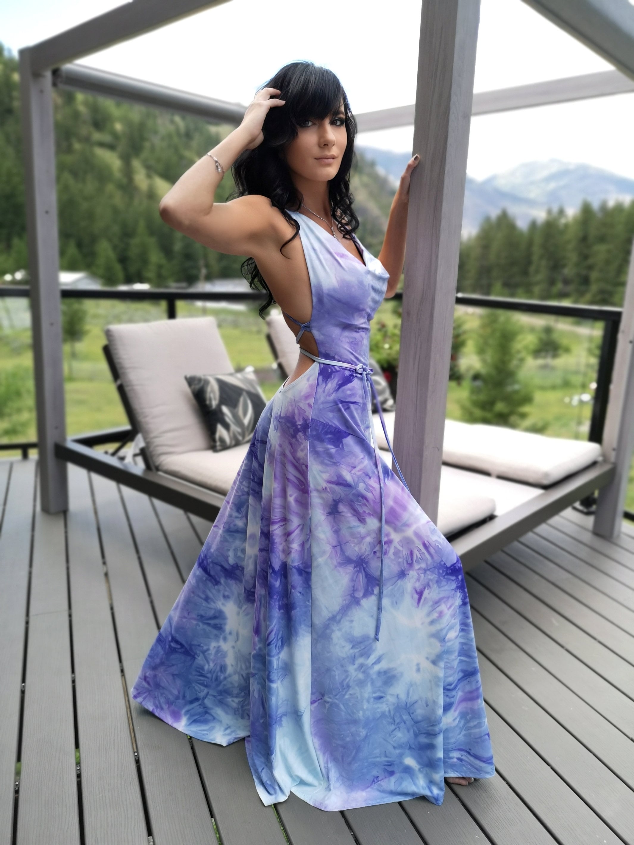 Colorful Tie-dye Backless Maxi Dress. - Etsy Ireland