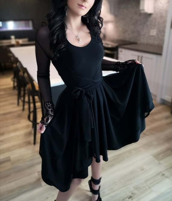 Black Short Mesh Draping Sleeveless Tissue Hem Dress. JACKET SOLD SEPARATELY. Etsy UK