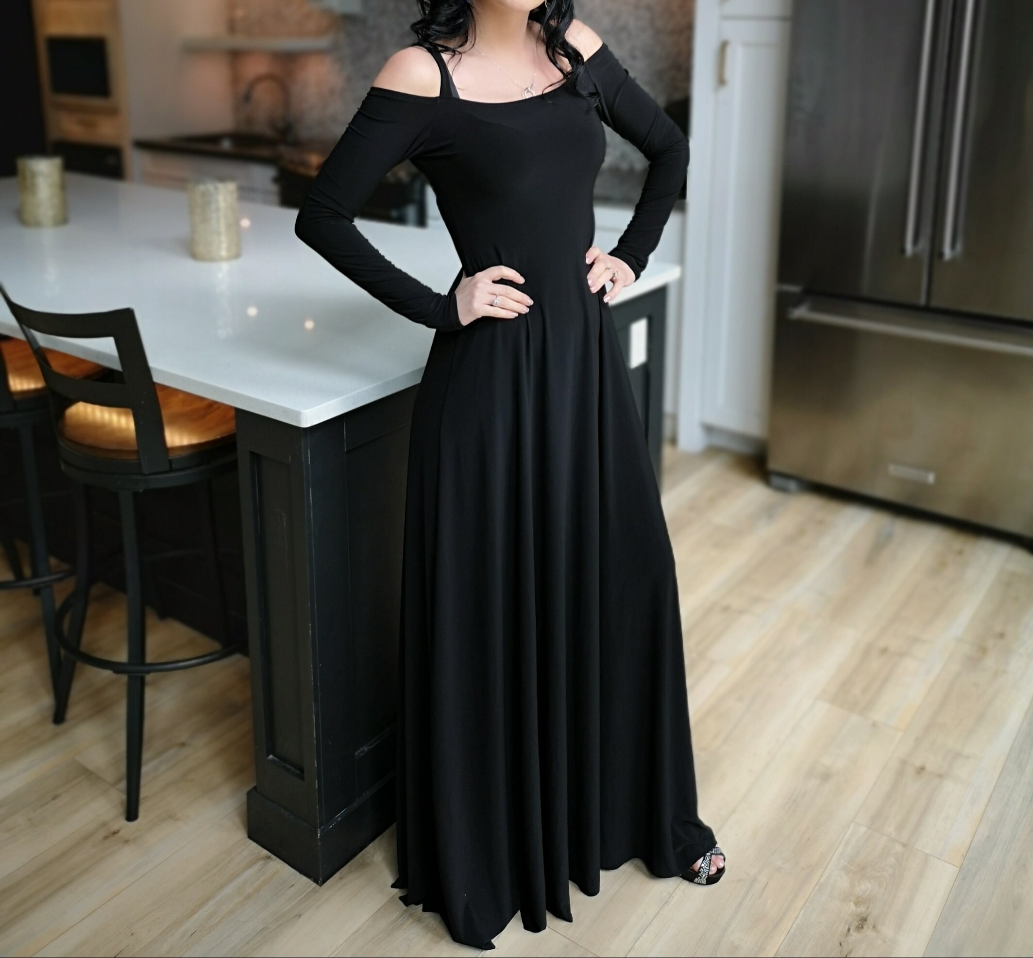 chinese dress ladies PRETTYGARDEN Long Sleeve Dress for Women Fall Eyelet Mock Neck A Line main image 1