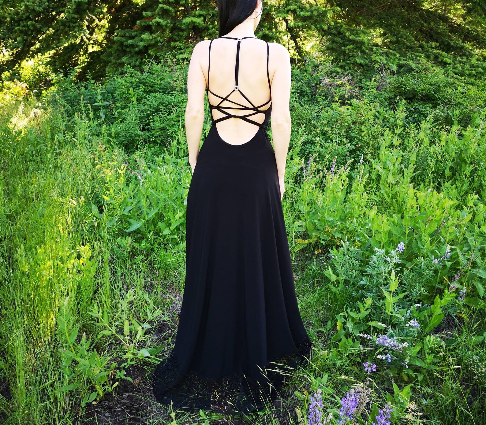 Backless Maxi Hi Low String Dress. Sexy Backless Dress With Etsy