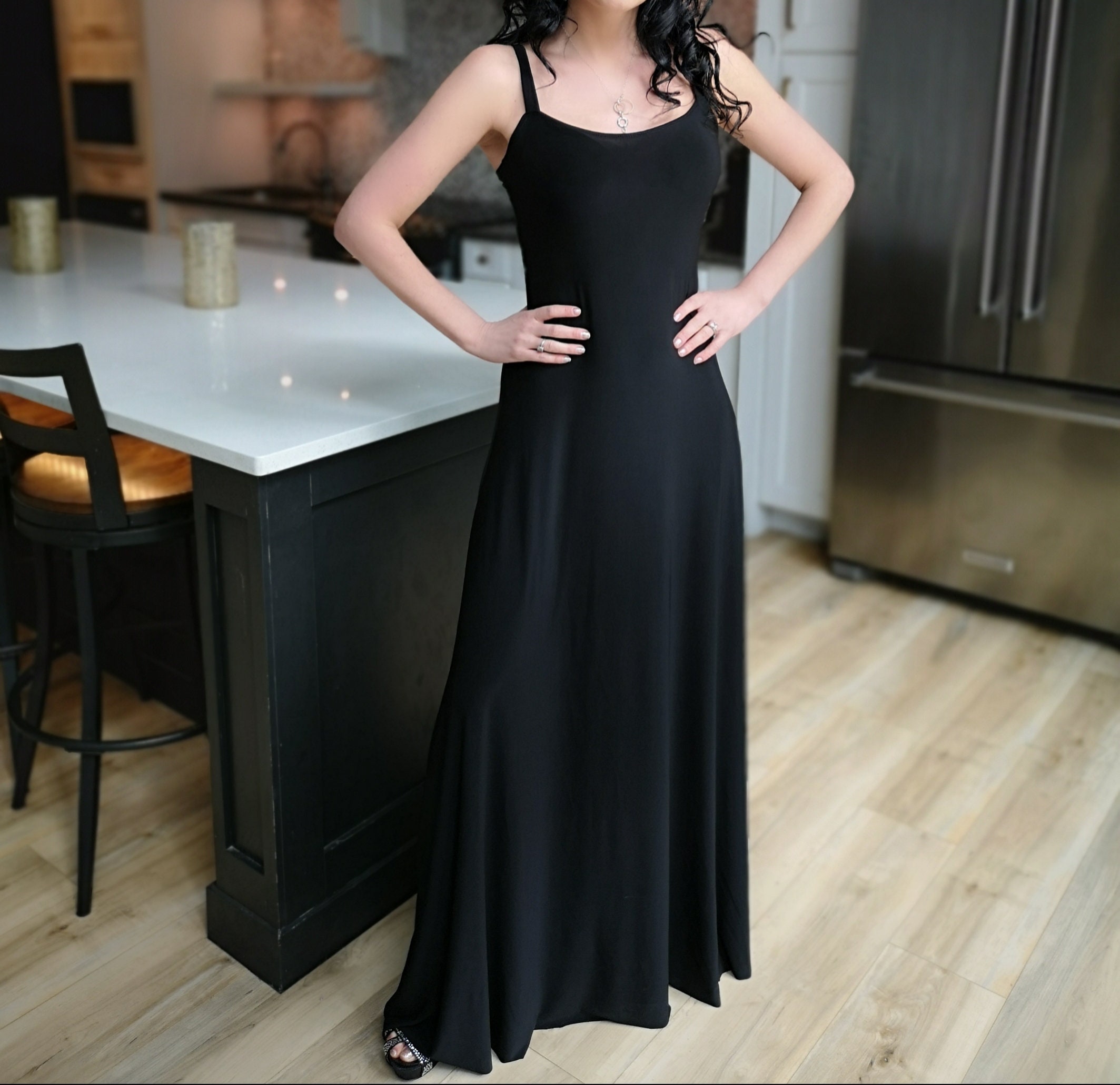 black spandex maxi dress ASYMMETRIC TWISTED SPANDEX MAXI DRESS | CULT MIA