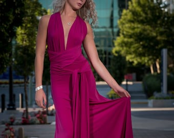 Maxi dress. This pink maxi dress wraps several different. Beautiful flowy fabric. Elegant, classy, and fun.