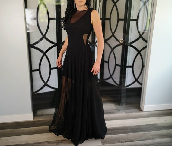 Mesh v cheap neck dress