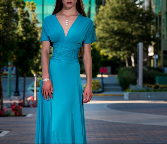 Maxi Wrap Dress, Long Sleeve Maxi Dress With V-neck, Special