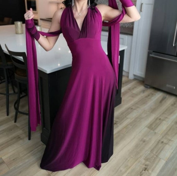Purple Ombre Maxi Dress - Floor Length Convertible Gown - Etsy