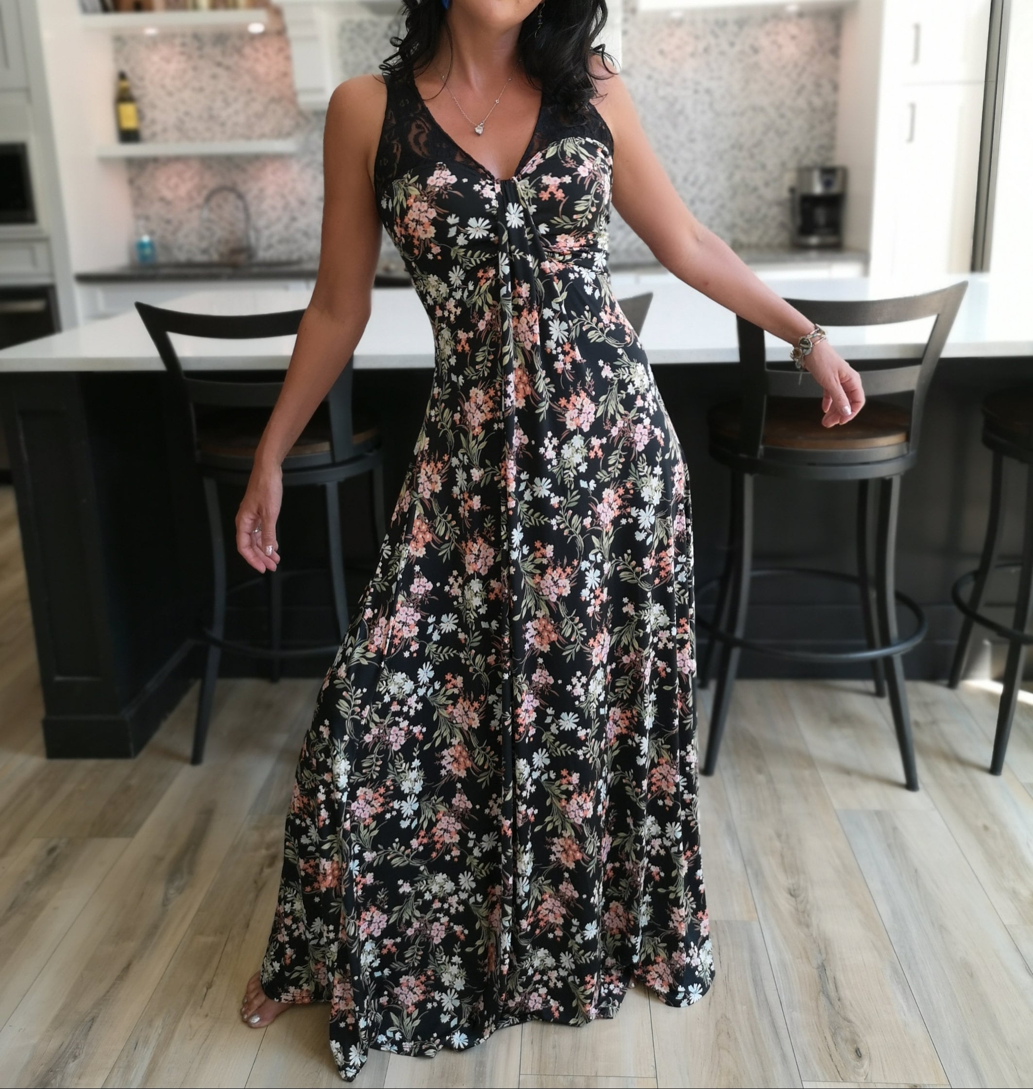 Black Floral Dresses for Women