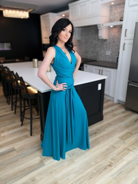 Ocean Blue Maxi Wrap Dress.