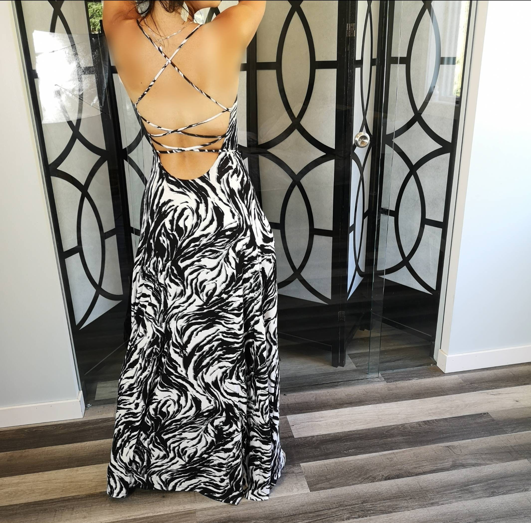 Zebra Print Backless Maxi Dress. - Etsy