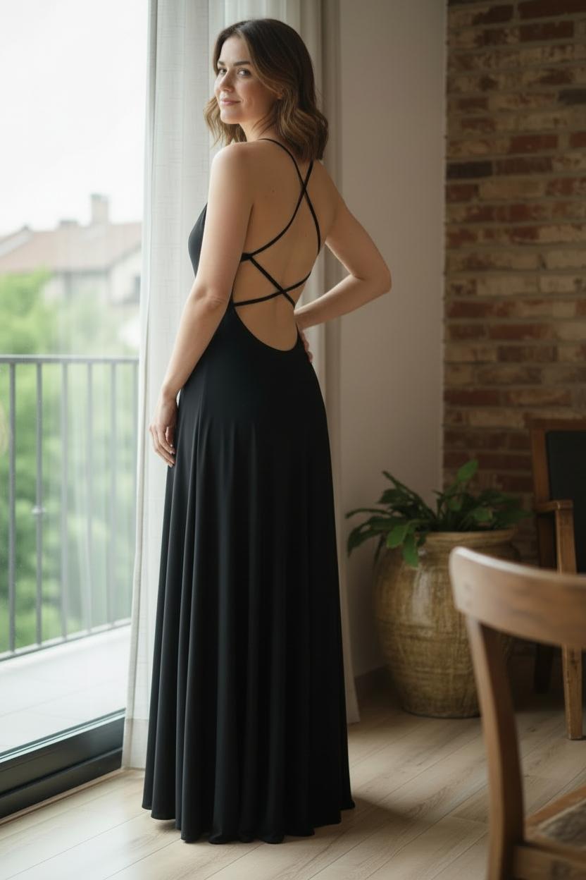 chinese dress ladies One Heart Lace Insert Maxi Dress Black– Selfie Leslie main image 0